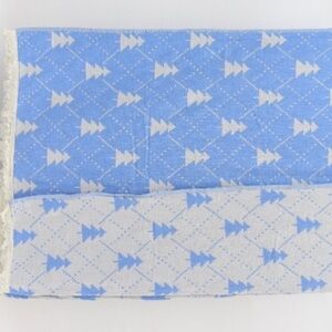 Tree Loom Weave Travel Blanket Scarf Wrap Big Sky BLUE NEW 2 Side Jacquard